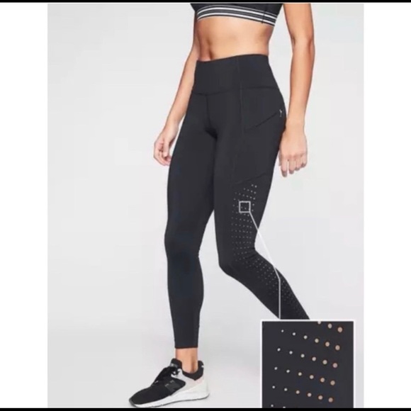 Athleta Pants - Athleta | Black Contender Laser Cut 7/8 Tight Size XS